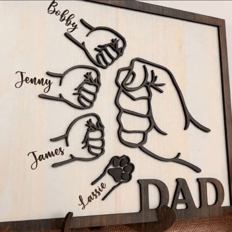 Personalized Fist Bump Sign, Father's Day Gift