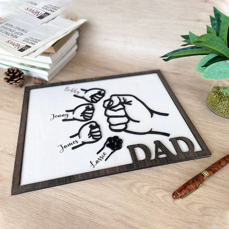 Personalized Fist Bump Sign, Father's Day Gift