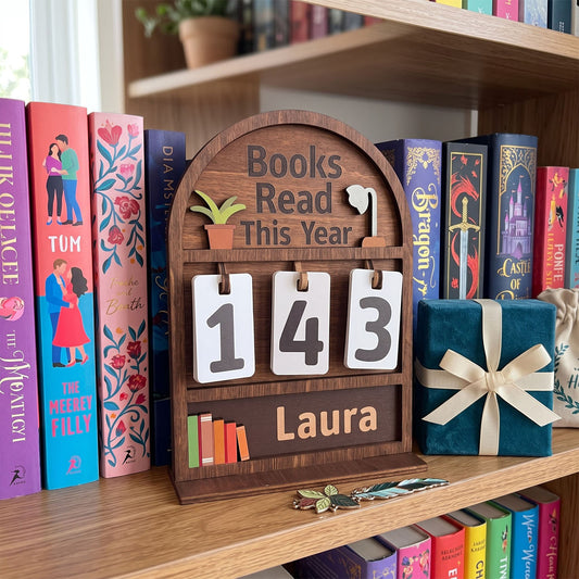 Personalized Books Read This Year Counter Mini Plaque With Flat Base, Gift for Readers, Book Lovers Gift, Bookshelf Decor