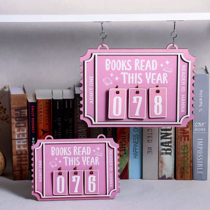 Personalized Ticket Books Read Tracker Hanging Sign, Bookish Decor, Bookish Gift, Gift for Readers, Book Lovers Gift