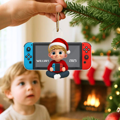 Personalized Gamer Ornament for Boys, Christmas Gift for Kids, Teenagers