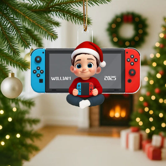 Personalized Gamer Ornament for Boys, Christmas Gift for Kids, Teenagers