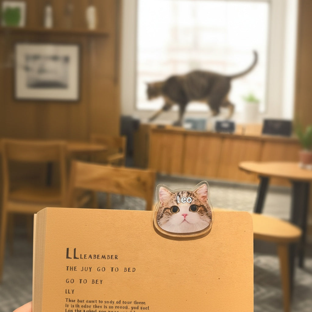 Custom Pet Photo Clip – Acrylic Personalized Binder Clip for Notes, Files, Books, Cute Gift for Readers, Book Lovers Gift