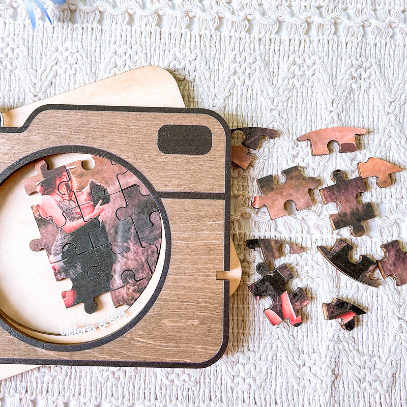 Personalized Camera Photo Puzzle, Meaningful Valentine's Day Gift For Couple