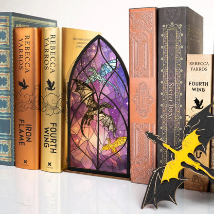 Fantasy Dragon Window Scene Plaque for Book Nook, Fantasy Book Lover & Reader Gift, Book Lover Gift, Bookshelf Decor
