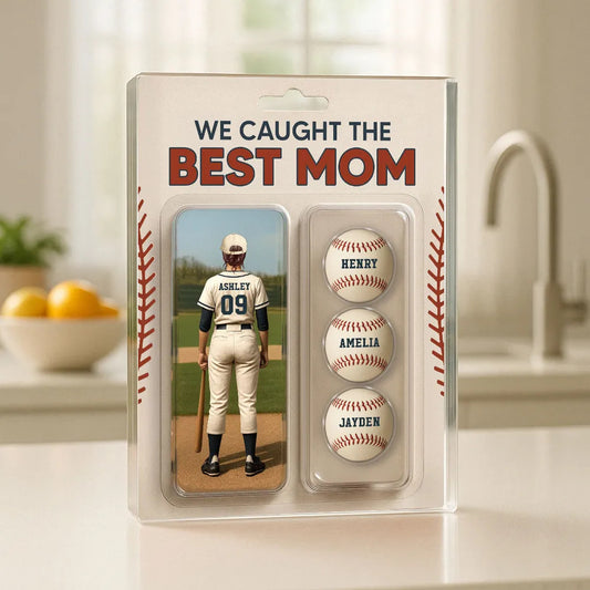 We Caught The Best Mom Baseball Lover Toy Box Figure Style Personalized Acrylic Block Plaque