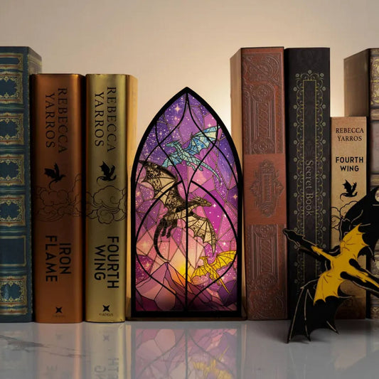 Fantasy Dragon Window Scene Plaque for Book Nook, Fantasy Book Lover & Reader Gift, Book Lover Gift, Bookshelf Decor