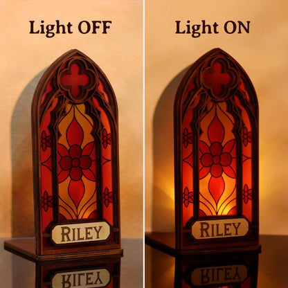 Personalized Gothic Stained Glass Art Window Book Nook Plaque, Fantasy Book Lover & Reader Gift, Book Lover Gift, Bookshelf Decor