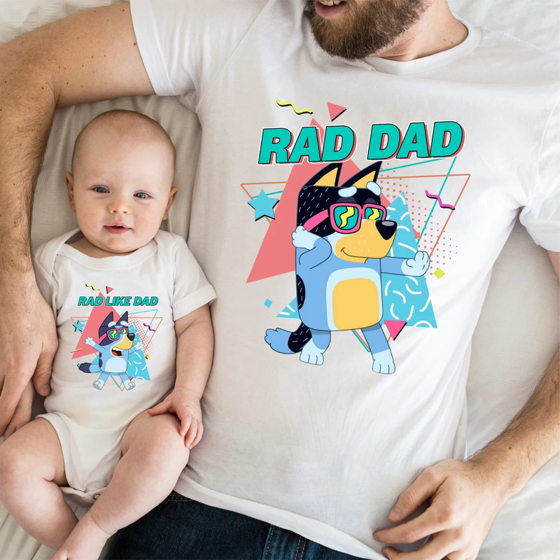 Rad Dad Bluey T-Shirt, Matching T-Shirt, Father's Day Gift