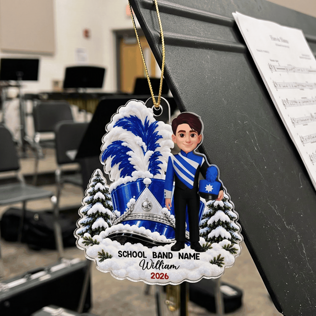 Marching Band Design For Boy Girl - Personalized Acrylic Ornament - Gift For Granddaughter, Grandson