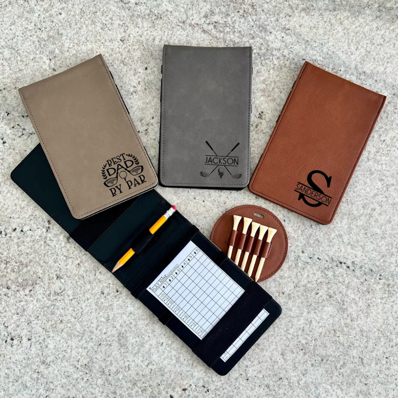 Personalized Golf Scorecard And Yardage Book Holder, Father's Day Gift