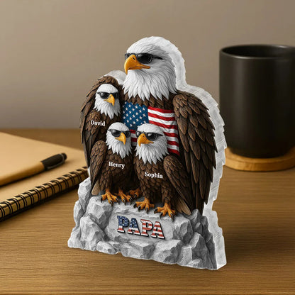 Eagle Dad Grandpa Personalized Acrylic Block Plaque, Perfect Keepsake, Paperweight, 2025 Father's Day Gift For Dad, For Grandpa
