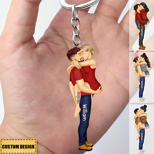 Personalized Couple Kissing Keychain, Heartfelt Gift For Couple, For Him, For Her, Boyfriend, Girlfriend, Husband, Wife