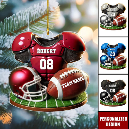 Personalized Football Jersey Uniform 3D Effect Acrylic Ornament
