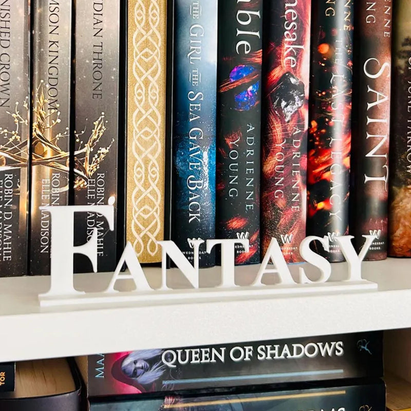 Bookshelf Labels White Acrylic Plaque With Flat Base Add On