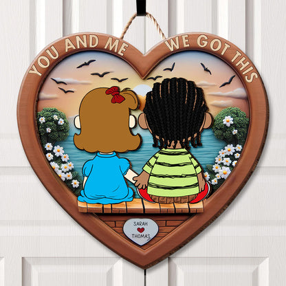 Personalized Gift For Couple Wood Sign Couple Holding Hands