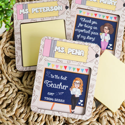 Personalized Sticky Note Holder, Thoughtful Teacher Appreciation Gift, End of Year Desk Organizer