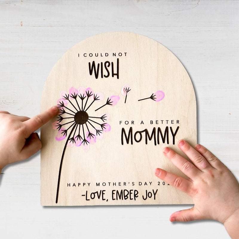 Personalized Could Not Wish A Better Mom, Mother's Day Fingerprint Sign