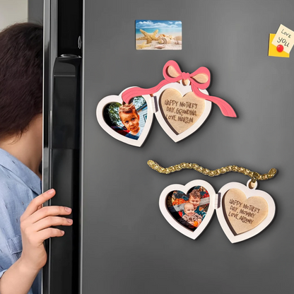 Personalized Sweet Heart Fridge Photo Magnet, Mother's Day Keepsake Gift For Mom and Grandma