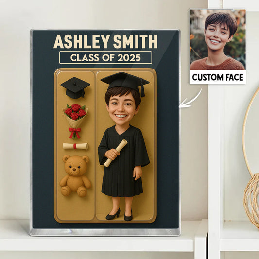 Graduation Action Figure Pack Packaging Personalized Rectangle Acrylic Block Plaque