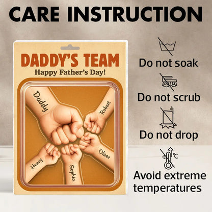 Daddy Team Fist Bump Custom Figure Personalized Acrylic Block Plaque, Father's Day gift