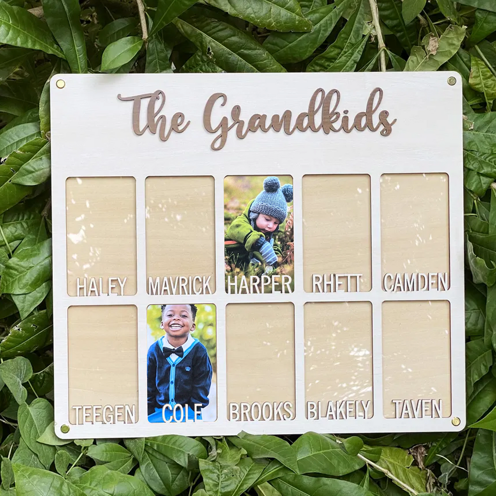 Personalized Grandchildren Picture Frame, Heartwarming Holiday Gift For Grandparents