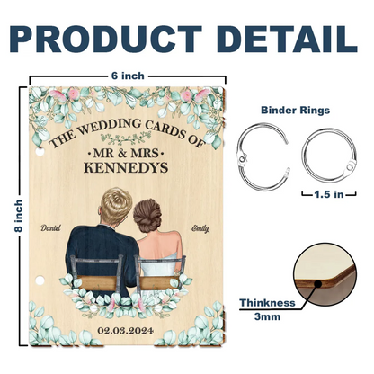 Personalized Floral Wedding Couple Card Keeper, Keepsake Card Holder for Couples