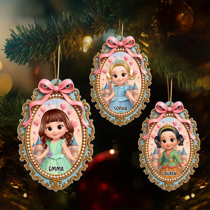 Magical Castle Coquette Bow Little Princess - Personalized Acrylic Ornament - Christmas Gift For Granddaughter Daughter