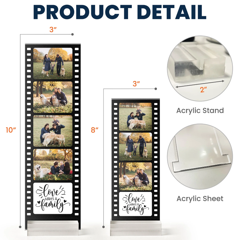 Personalized Loves Make A Family Acrylic Photo Film Strip, Couple Gift, Valentine's Day Gift For Wife Husband, Anniversary