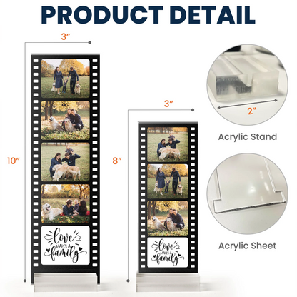 Personalized Loves Make A Family Acrylic Photo Film Strip, Couple Gift, Valentine's Day Gift For Wife Husband, Anniversary