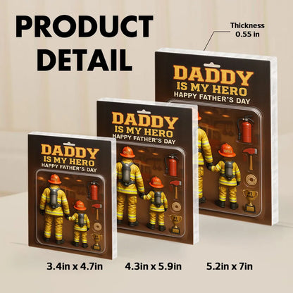Best Firefighter' Dad Custom Figure Personalized Acrylic Block Plaque, Father's Day Gift for Dad, Gift for Husband