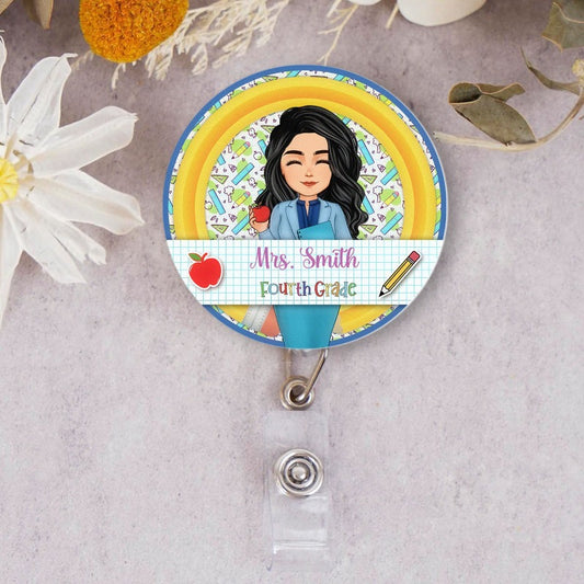 Personalized Teacher Badge Reel, Back To School Gift for teacher