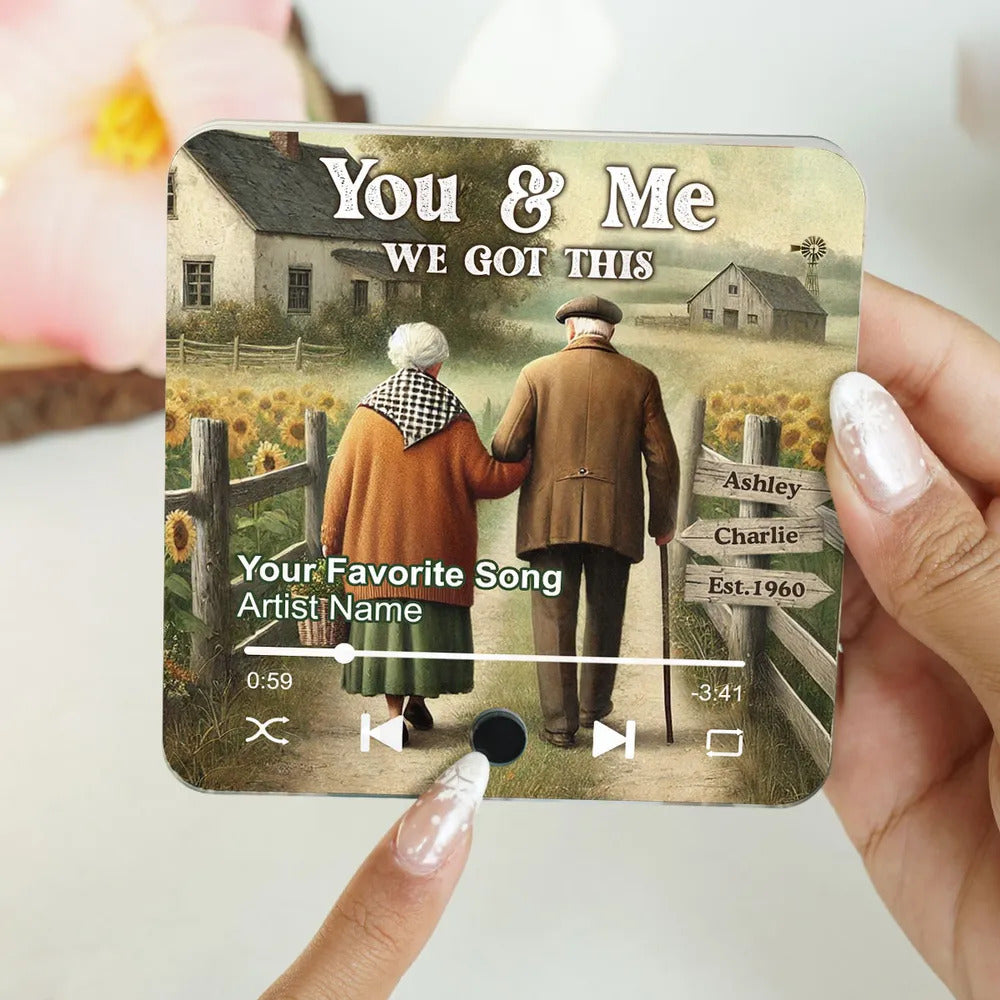 Eternal Love Couple Growing Old Together Personalized Music Fridge Magnet, Heartfelt 2025 Valentine's Day Gift, Anniversary Gift For Couple, For Him, For Her, Husband, Wife