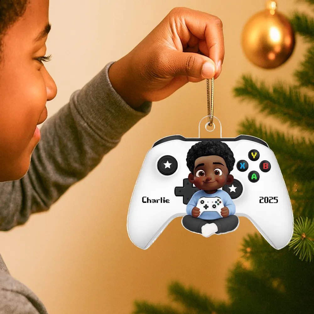 Personalized Gamer Ornament for Boys, Christmas Gift for Kids, Teenagers