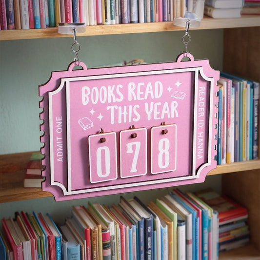 Personalized Ticket Books Read Tracker Hanging Sign, Bookish Decor, Bookish Gift, Gift for Readers, Book Lovers Gift