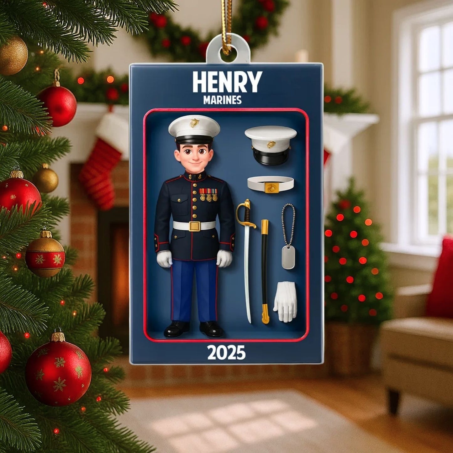 Military Action Figure - Personalized Acrylic Ornament - Special Gift For The Military