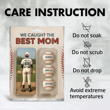 We Caught The Best Mom Baseball Lover Toy Box Figure Style Personalized Acrylic Block Plaque