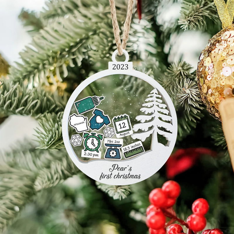 Personalized Baby's First Christmas Ornament, Baby Christmas Tree Ornaments