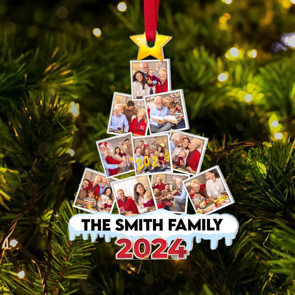 Personalized Photos By Christmas Tree Shape Ornament, Heartwarming Holiday Decoration