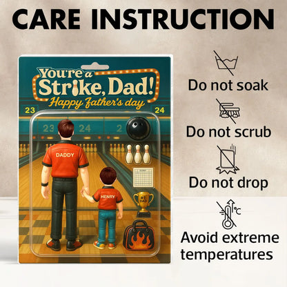 You're a Strike Dad Bowling Custom Figure Personalized Acrylic Block Plaque, Father's Day Gift for Dad, Gift for Husband