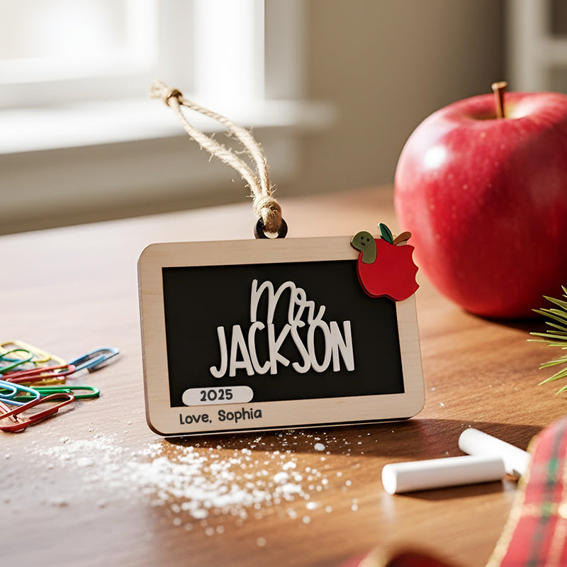 Teacher Appreciation Personalized Chalkboard Ornament, Christmas Gift for Teacher