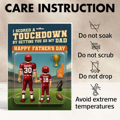 I Scored A Touchdown Getting You as my Dad, Custom Figure Personalized Acrylic Block Plaque, Father's Day Gift for Dad, Gift for Husband