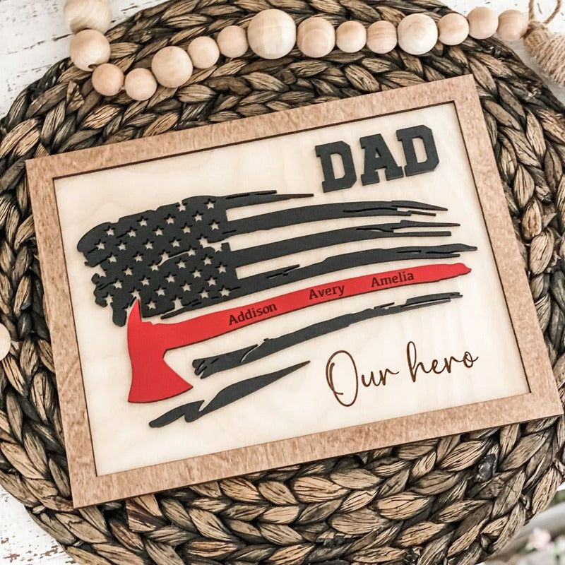 Personalized Firefighter Father’s Day Gift Sign
