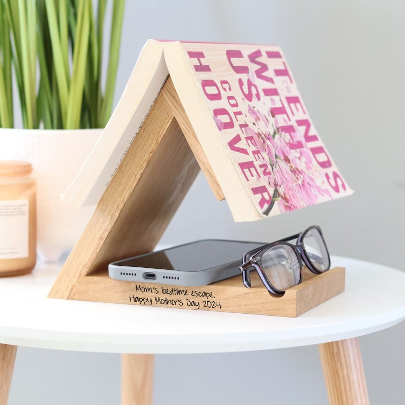 Personalized Multifunction Wooden Book Rest, Mother's Day Gift For Book Lover