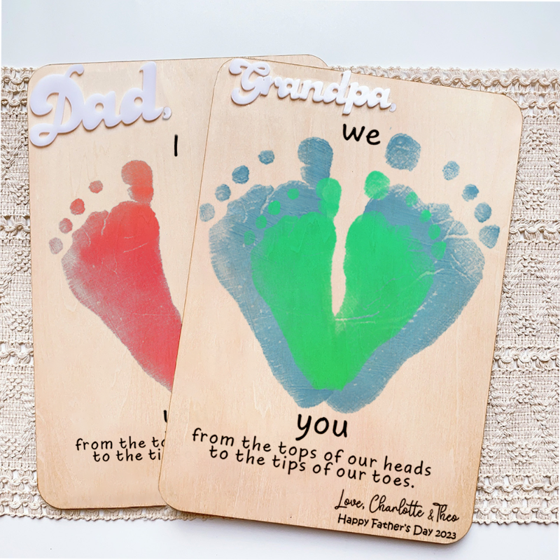 Personalized DIY "We Love You" Footprint Sign, Father's Day Gift