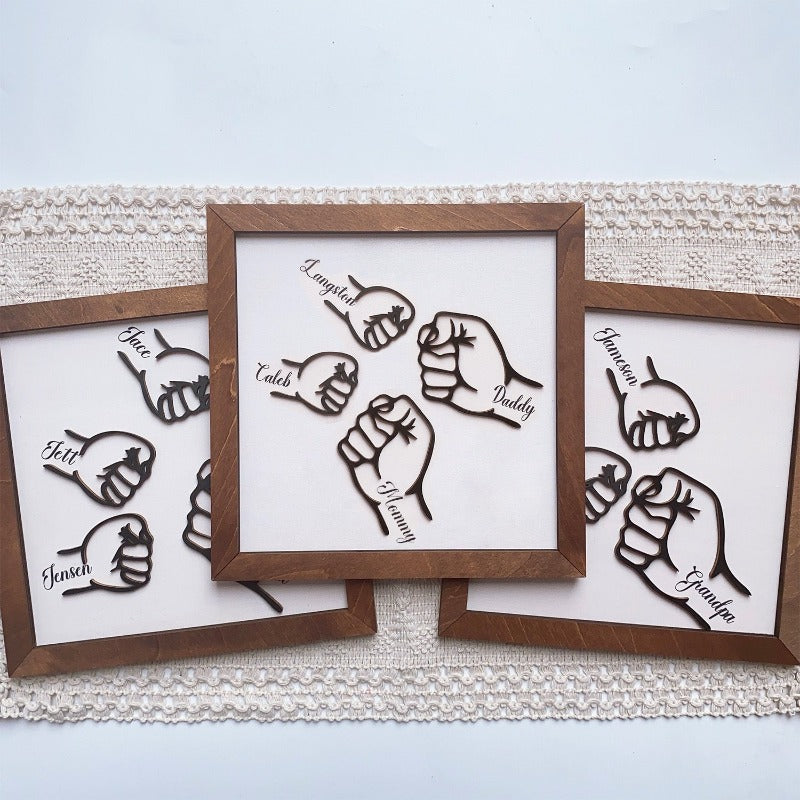 Personalized Fist Bump Framed Sign, Father's Day Gift Sign