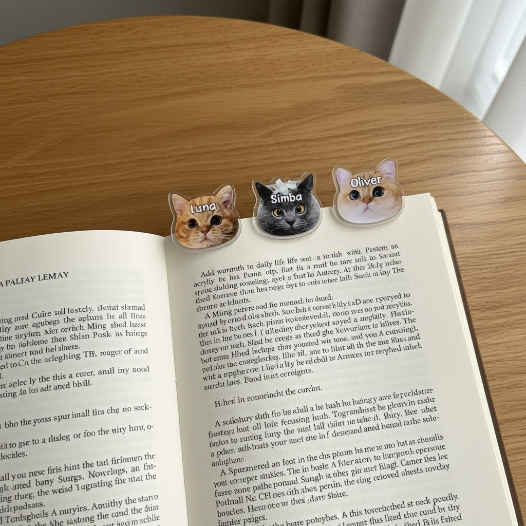 Custom Pet Photo Clip – Acrylic Personalized Binder Clip for Notes, Files, Books, Cute Gift for Readers, Book Lovers Gift