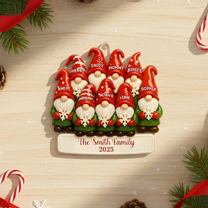 Personalized Gnome Family Christmas Ornament, Christmas Ornament For Family