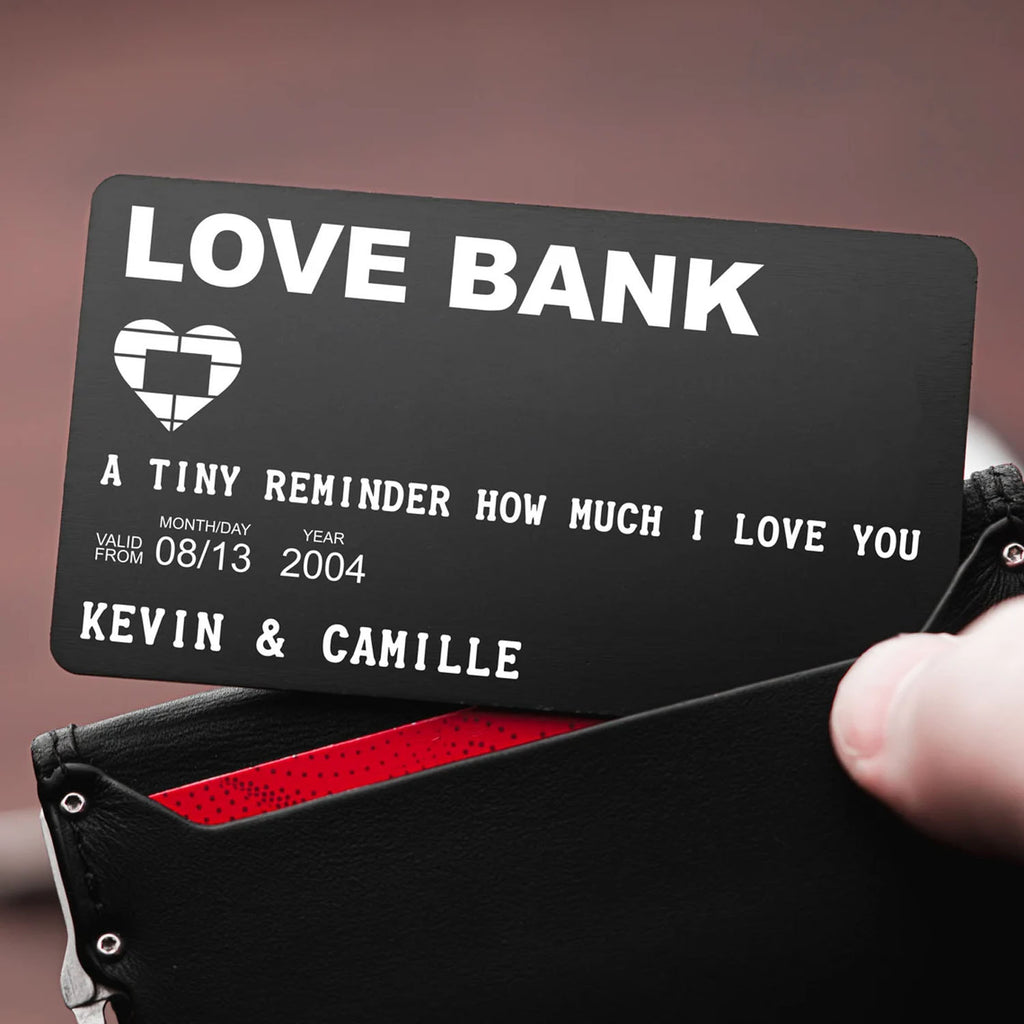 Personalized Love Bank Credit Card, Anniversary Gift For Him