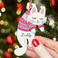 Personalized Hanging Cat Wooden Ornament, Funny Christmas Custom Ornament